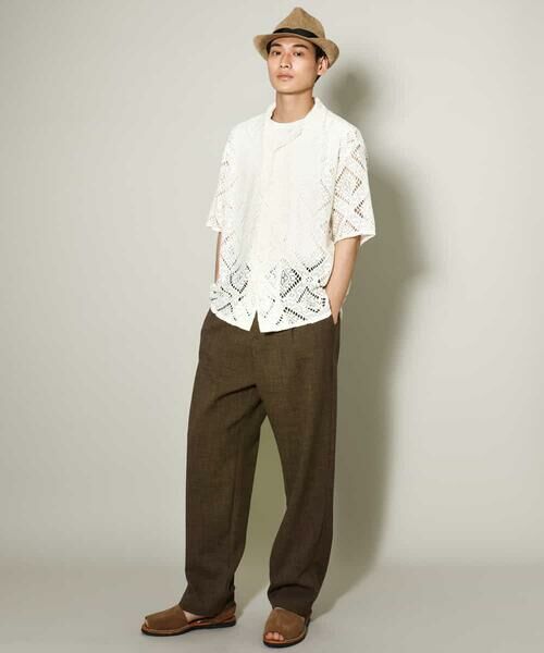 a.v.v / アー・ヴェ・ヴェ チノ・ワークパンツ | 【イージーケア】麻調メランジ1タックイージーパンツ | 詳細8
