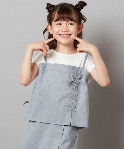 a.v.v / アー・ヴェ・ヴェ シャツ・ブラウス | [140-150]【セットアップ対応】レースアップドッキングTシャツ | 詳細1