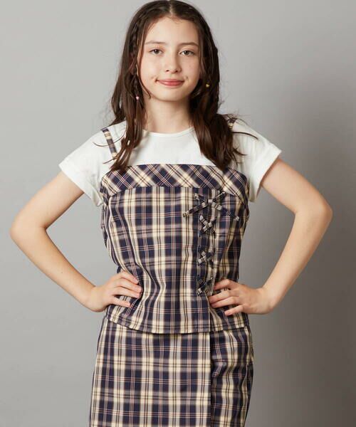 a.v.v / アー・ヴェ・ヴェ シャツ・ブラウス | [140-150]【セットアップ対応】レースアップドッキングTシャツ | 詳細13