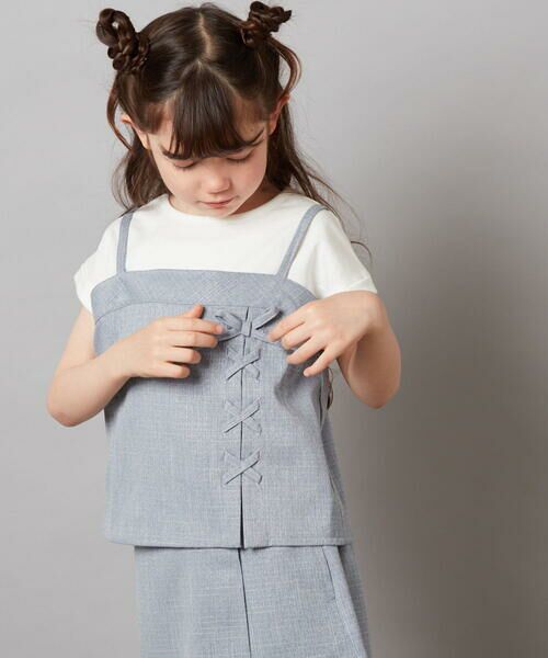 a.v.v / アー・ヴェ・ヴェ シャツ・ブラウス | [140-150]【セットアップ対応】レースアップドッキングTシャツ | 詳細2