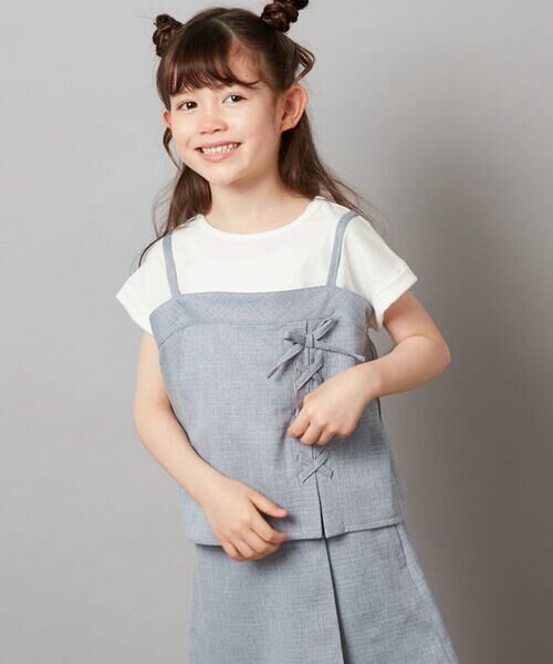 a.v.v / アー・ヴェ・ヴェ シャツ・ブラウス | [140-150]【セットアップ対応】レースアップドッキングTシャツ | 詳細3