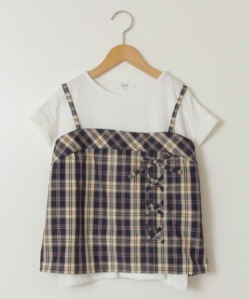 a.v.v / アー・ヴェ・ヴェ シャツ・ブラウス | [140-150]【セットアップ対応】レースアップドッキングTシャツ | 詳細25