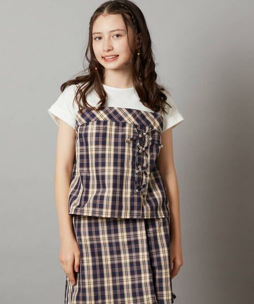 a.v.v / アー・ヴェ・ヴェ シャツ・ブラウス | [160]【セットアップ対応】レースアップドッキングTシャツ | 詳細8