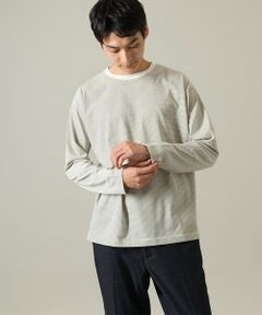 【秋の新作】細ボーダーセミワイドシルエットロングTシャツ