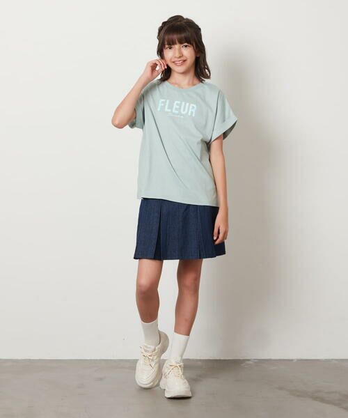 a.v.v / アー・ヴェ・ヴェ カットソー | 【毛玉になりにくい/安心の綿100％/イージーケア】[100-130]オーロラスパンコールロゴTシャツ | 詳細15