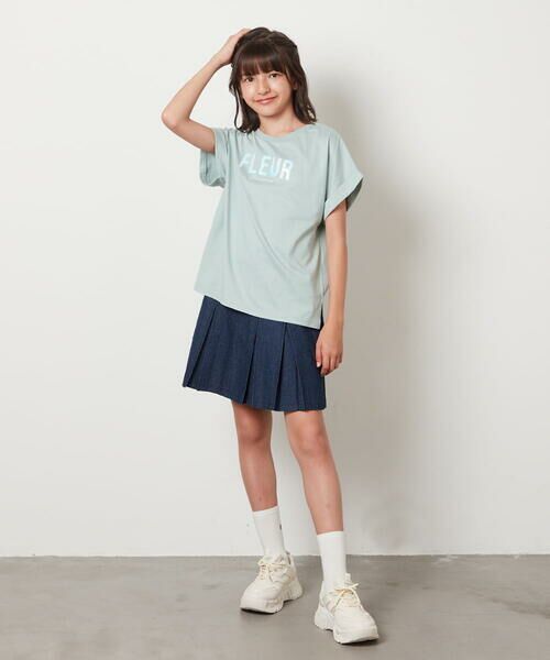 a.v.v / アー・ヴェ・ヴェ カットソー | 【毛玉になりにくい/安心の綿100％/イージーケア】[100-130]オーロラスパンコールロゴTシャツ | 詳細17