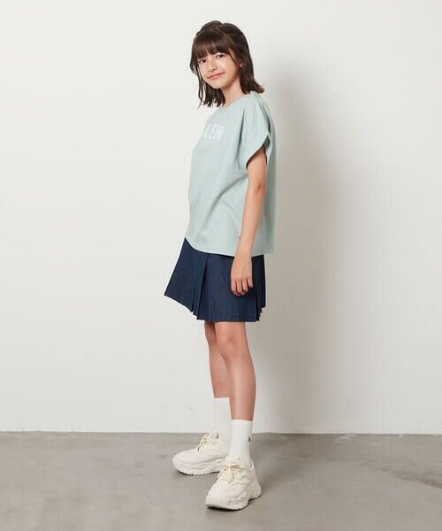 a.v.v / アー・ヴェ・ヴェ カットソー | 【毛玉になりにくい/安心の綿100％/イージーケア】[100-130]オーロラスパンコールロゴTシャツ | 詳細18