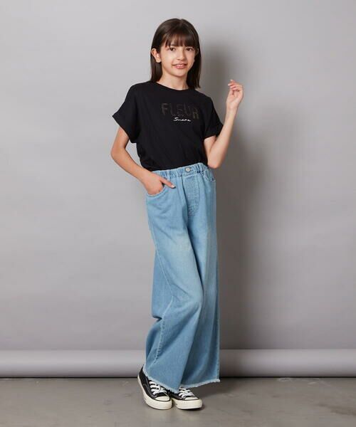 a.v.v / アー・ヴェ・ヴェ カットソー | 【毛玉になりにくい/安心の綿100％/イージーケア】[100-130]オーロラスパンコールロゴTシャツ | 詳細23