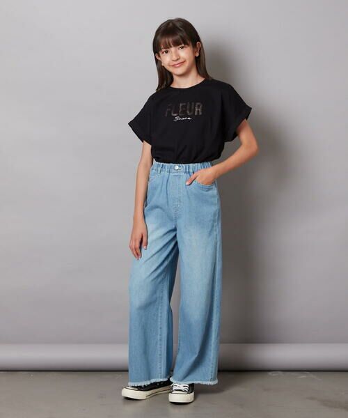 a.v.v / アー・ヴェ・ヴェ カットソー | 【毛玉になりにくい/安心の綿100％/イージーケア】[100-130]オーロラスパンコールロゴTシャツ | 詳細24