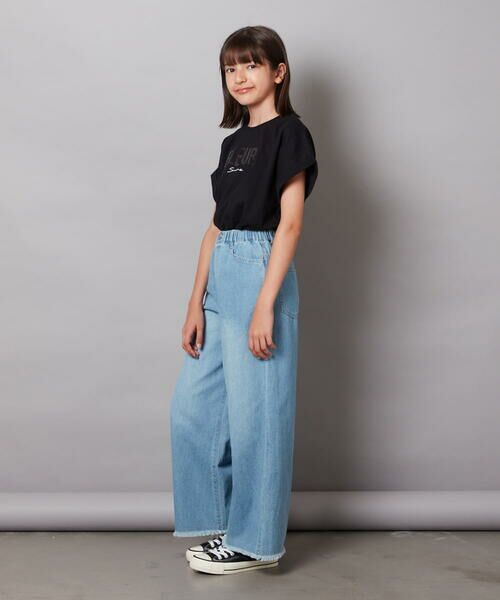 a.v.v / アー・ヴェ・ヴェ カットソー | 【毛玉になりにくい/安心の綿100％/イージーケア】[100-130]オーロラスパンコールロゴTシャツ | 詳細26