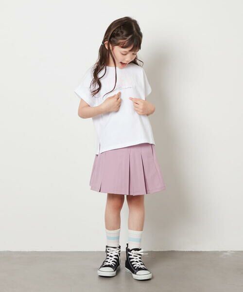 a.v.v / アー・ヴェ・ヴェ カットソー | 【毛玉になりにくい/安心の綿100％/イージーケア】[100-130]オーロラスパンコールロゴTシャツ | 詳細6