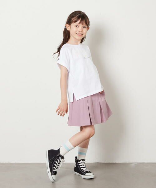 a.v.v / アー・ヴェ・ヴェ カットソー | 【毛玉になりにくい/安心の綿100％/イージーケア】[100-130]オーロラスパンコールロゴTシャツ | 詳細7