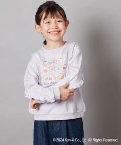 [100-140]【すみっコぐらし】袖フリルデザイン長袖Ｔシャツ