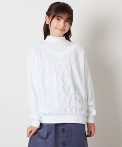 a.v.v / アー・ヴェ・ヴェ スウェット | [140-150]ケーブルニットドッキングトレーナー