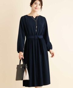 a.v.v / アー・ヴェ・ヴェ ロング・マキシ丈ワンピース | ベルト付きプリーツワンピース