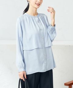 a.v.v / アー・ヴェ・ヴェ シャツ・ブラウス | 【前後2WAY】レイヤード風サテンブラウス