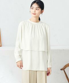 a.v.v / アー・ヴェ・ヴェ シャツ・ブラウス | 【前後2WAY】レイヤード風サテンブラウス