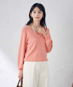 a.v.v / アー・ヴェ・ヴェ ニット・セーター | 【洗える/UVカット】Vネックパフスリーブニット