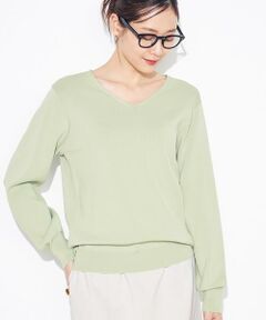 a.v.v / アー・ヴェ・ヴェ ニット・セーター | 【洗える/UVカット】Vネックパフスリーブニット