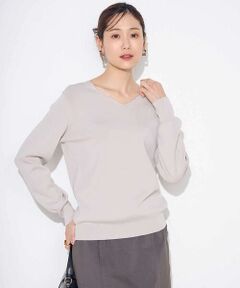 a.v.v / アー・ヴェ・ヴェ ニット・セーター | 【洗える/UVカット】Vネックパフスリーブニット