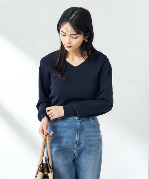 a.v.v / アー・ヴェ・ヴェ ニット・セーター | 【洗える/UVカット/WEB限定カラー】Vネックパフスリーブ美ラクるニット | 詳細15