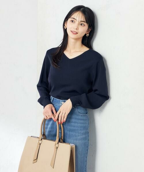 a.v.v / アー・ヴェ・ヴェ ニット・セーター | 【洗える/UVカット/WEB限定カラー】Vネックパフスリーブ美ラクるニット | 詳細16