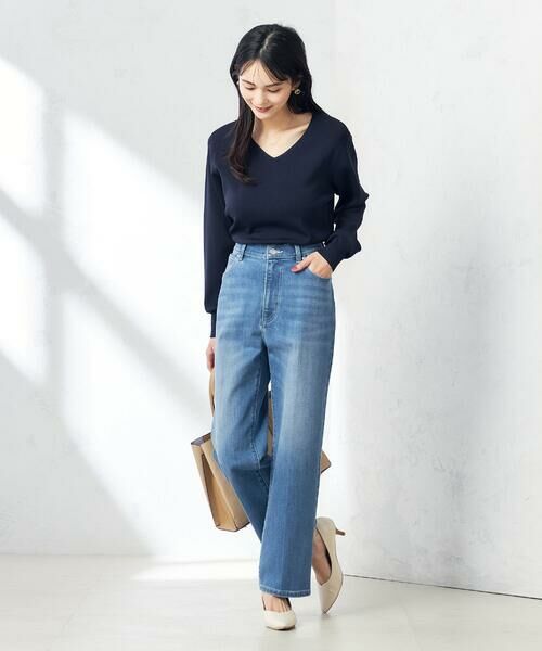 a.v.v / アー・ヴェ・ヴェ ニット・セーター | 【洗える/UVカット/WEB限定カラー】Vネックパフスリーブ美ラクるニット | 詳細18