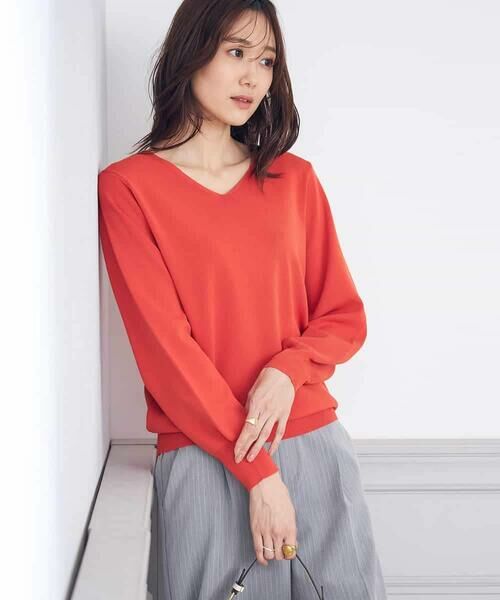 a.v.v / アー・ヴェ・ヴェ ニット・セーター | 【洗える/UVカット/WEB限定カラー】Vネックパフスリーブ美ラクるニット | 詳細2