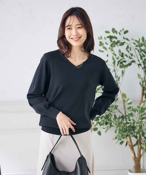 a.v.v / アー・ヴェ・ヴェ ニット・セーター | 【洗える/UVカット/WEB限定カラー】Vネックパフスリーブ美ラクるニット | 詳細21