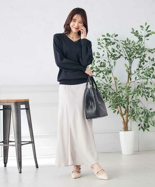 a.v.v / アー・ヴェ・ヴェ ニット・セーター | 【洗える/UVカット/WEB限定カラー】Vネックパフスリーブ美ラクるニット | 詳細23