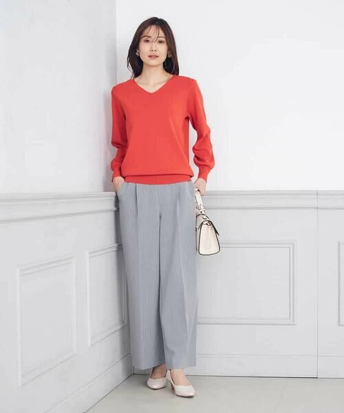 a.v.v / アー・ヴェ・ヴェ ニット・セーター | 【洗える/UVカット/WEB限定カラー】Vネックパフスリーブ美ラクるニット | 詳細3