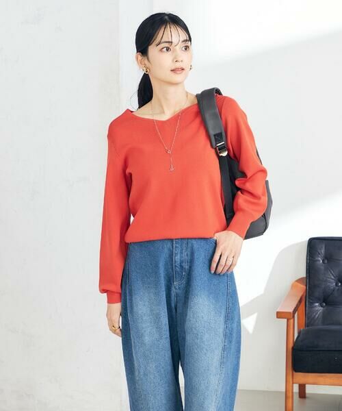 a.v.v / アー・ヴェ・ヴェ ニット・セーター | 【洗える/UVカット/WEB限定カラー】Vネックパフスリーブ美ラクるニット | 詳細7