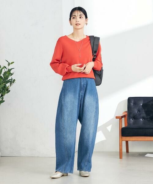 a.v.v / アー・ヴェ・ヴェ ニット・セーター | 【洗える/UVカット/WEB限定カラー】Vネックパフスリーブ美ラクるニット | 詳細9