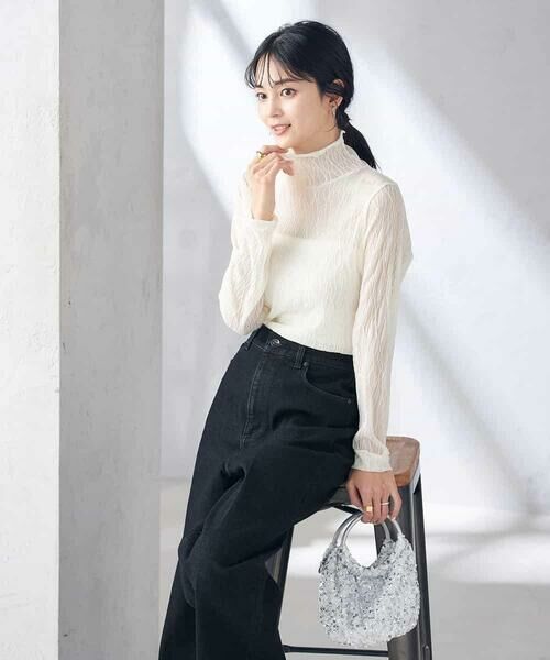 a.v.v / アー・ヴェ・ヴェ カットソー | シアーウェーブハイネックトップス | 詳細1