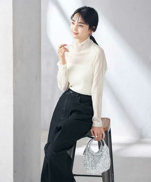 a.v.v / アー・ヴェ・ヴェ カットソー | シアーウェーブハイネックトップス | 詳細2