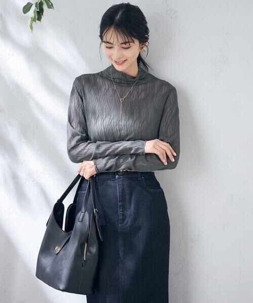 a.v.v / アー・ヴェ・ヴェ カットソー | シアーウェーブハイネックトップス | 詳細7