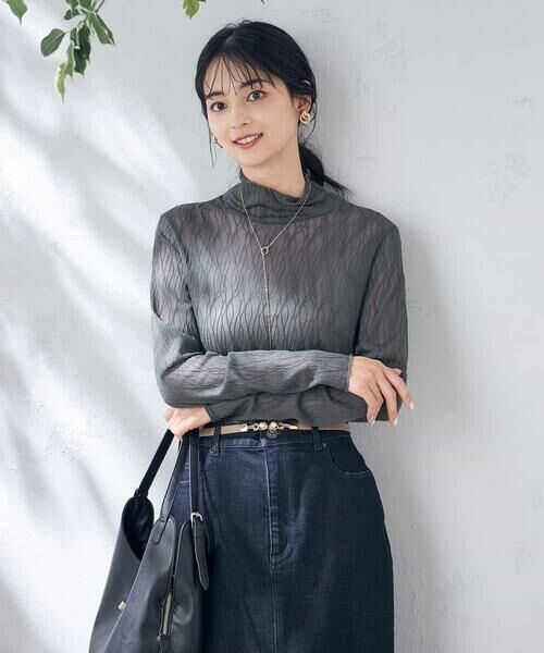 a.v.v / アー・ヴェ・ヴェ カットソー | シアーウェーブハイネックトップス | 詳細8