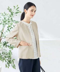【希少レア】TED BAKER ホワイト ノーカラージャケット　日本未入荷 トリッカーカラミ ノーカラージャケット オフホワイト【AOKI公式