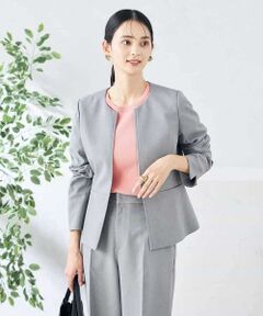 新品未使用　定価2万円弱　グレー　ノーカラージャケット セール】 レディース ノーカラージャケット（条件：グレー系