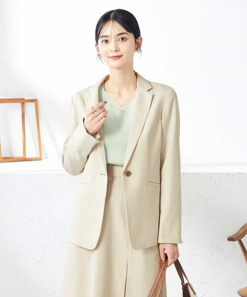 a.v.v / アー・ヴェ・ヴェ テーラードジャケット | 【洗える/ストレッチ/UVカット】麻調ストレッチテーラードジャケット | 詳細6