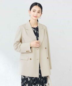 a.v.v / アー・ヴェ・ヴェ テーラードジャケット | 【洗える/ストレッチ/UVカット】麻調ストレッチダブルブレストジャケット