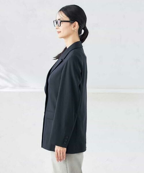a.v.v / アー・ヴェ・ヴェ テーラードジャケット | 【洗える/ストレッチ/UVカット】麻調ストレッチダブルブレストジャケット | 詳細17