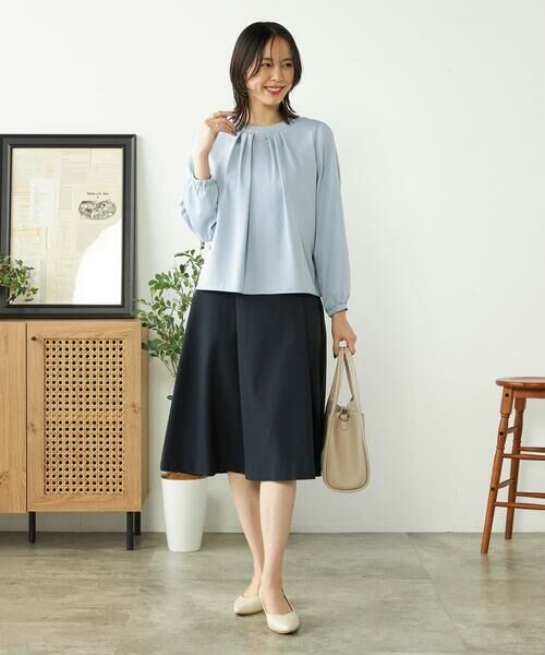 a.v.v / アー・ヴェ・ヴェ ミニ・ひざ丈スカート | 【洗える/ストレッチ/UVカット】麻調ストレッチフレアスカート | 詳細15