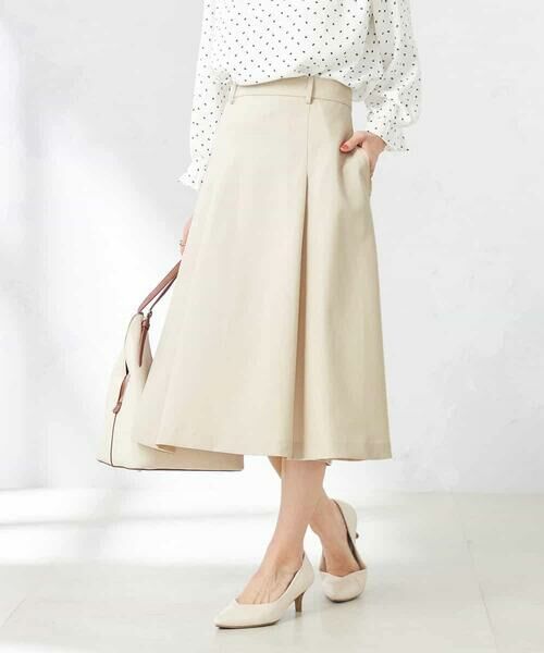 a.v.v / アー・ヴェ・ヴェ ミニ・ひざ丈スカート | 【洗える/ストレッチ/UVカット】麻調ストレッチフレアスカート | 詳細16