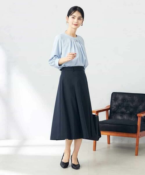 a.v.v / アー・ヴェ・ヴェ ミニ・ひざ丈スカート | 【洗える/ストレッチ/UVカット】麻調ストレッチフレアスカート | 詳細5