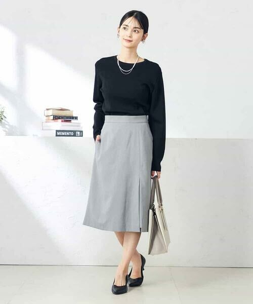 a.v.v / アー・ヴェ・ヴェ ロング・マキシ丈スカート | 【洗える/ストレッチ/UVカット】麻調ストレッチタイトスカート | 詳細13