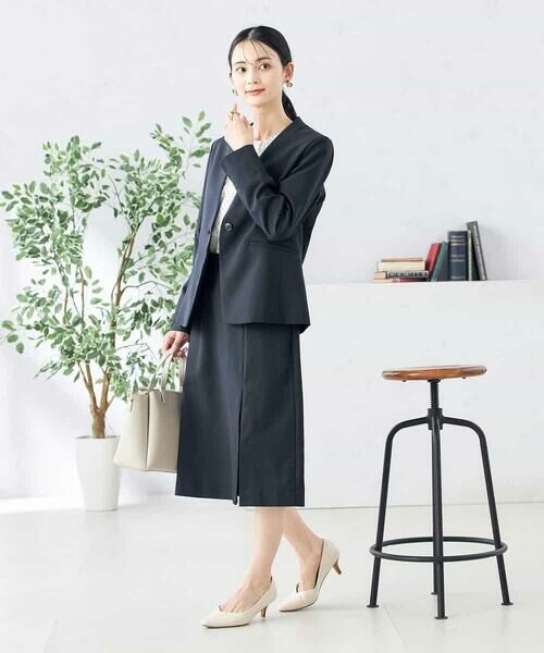 a.v.v / アー・ヴェ・ヴェ ロング・マキシ丈スカート | 【洗える/ストレッチ/UVカット】麻調ストレッチタイトスカート | 詳細4