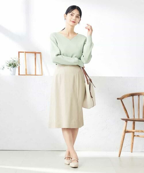 a.v.v / アー・ヴェ・ヴェ ロング・マキシ丈スカート | 【洗える/ストレッチ/UVカット】麻調ストレッチタイトスカート | 詳細7