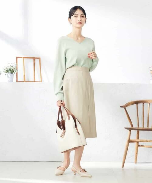 a.v.v / アー・ヴェ・ヴェ ロング・マキシ丈スカート | 【洗える/ストレッチ/UVカット】麻調ストレッチタイトスカート | 詳細8