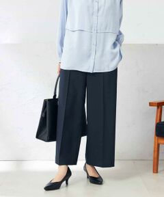 a.v.v / アー・ヴェ・ヴェ ショート・ハーフ・半端丈パンツ | 【洗える/ストレッチ/UVカット】麻調ストレッチクロップドパンツ